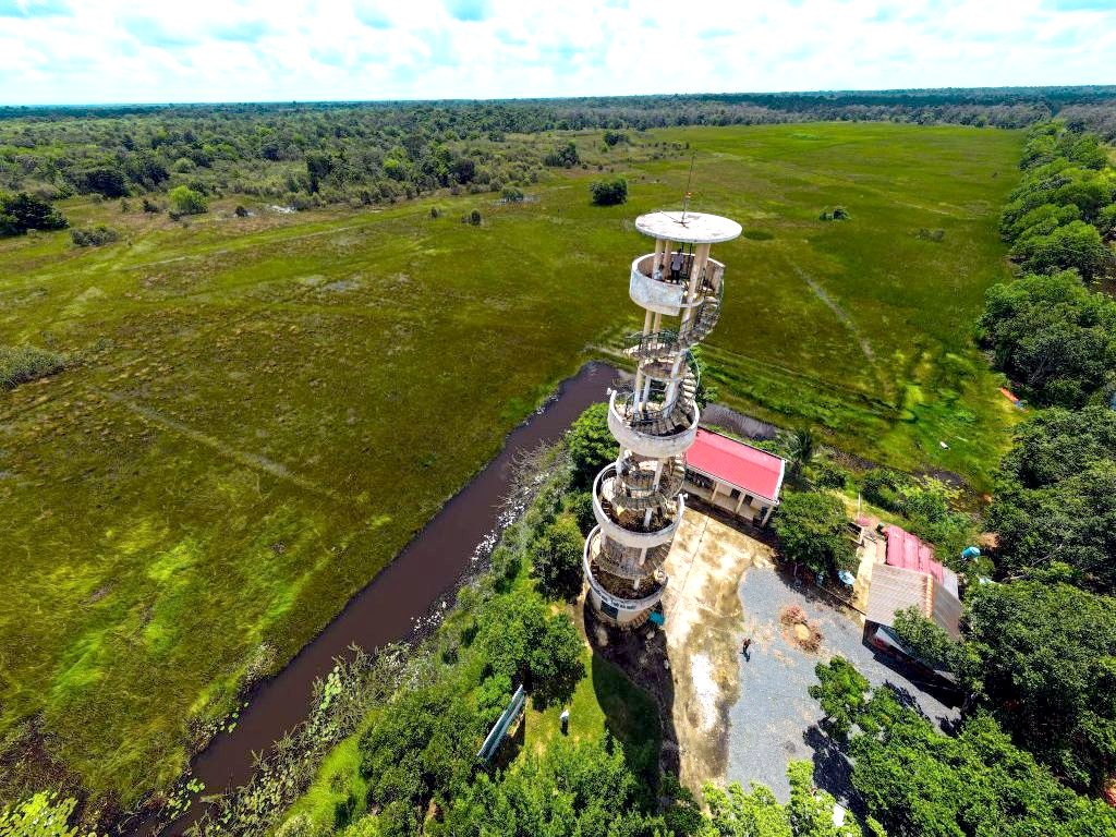 Drone view of the watch tower in Ta Not Station.